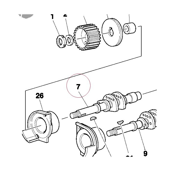 Vertical exhaust camshaft 14810021A