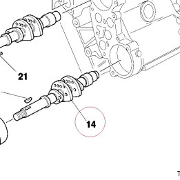 Horizontal exhaust camshaft 14810041A