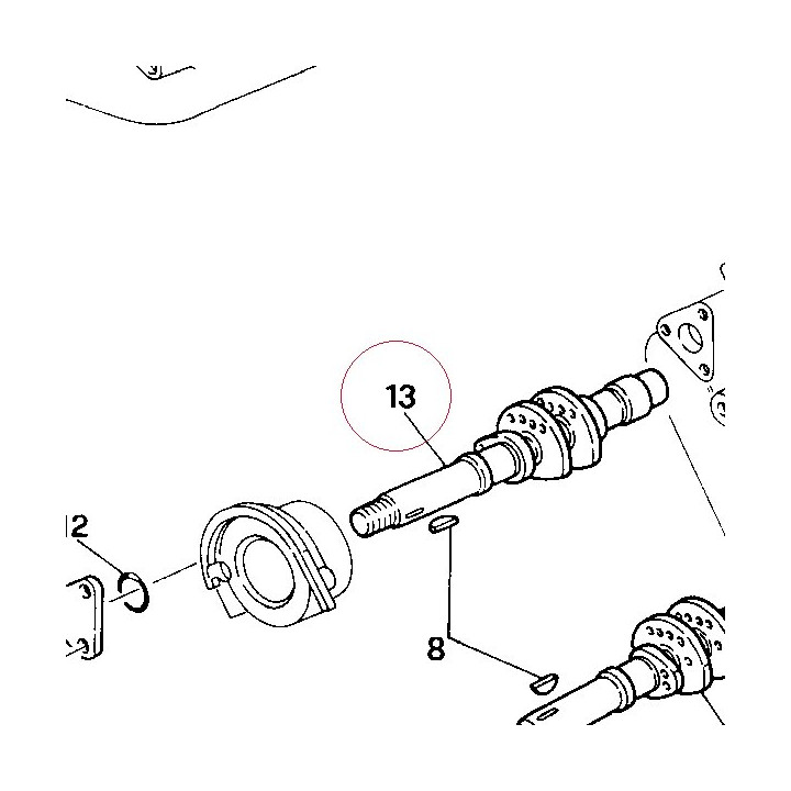Horizontal intake camshaft 14810321A