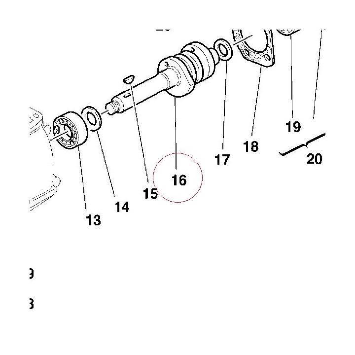 Horizontal head camshaft 14810531A