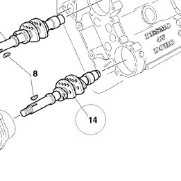 Horizontal exhaust camshaft 14810541A