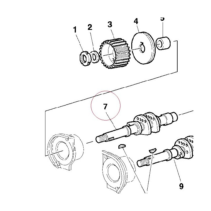 Vertical exhaust camshaft 14810551A