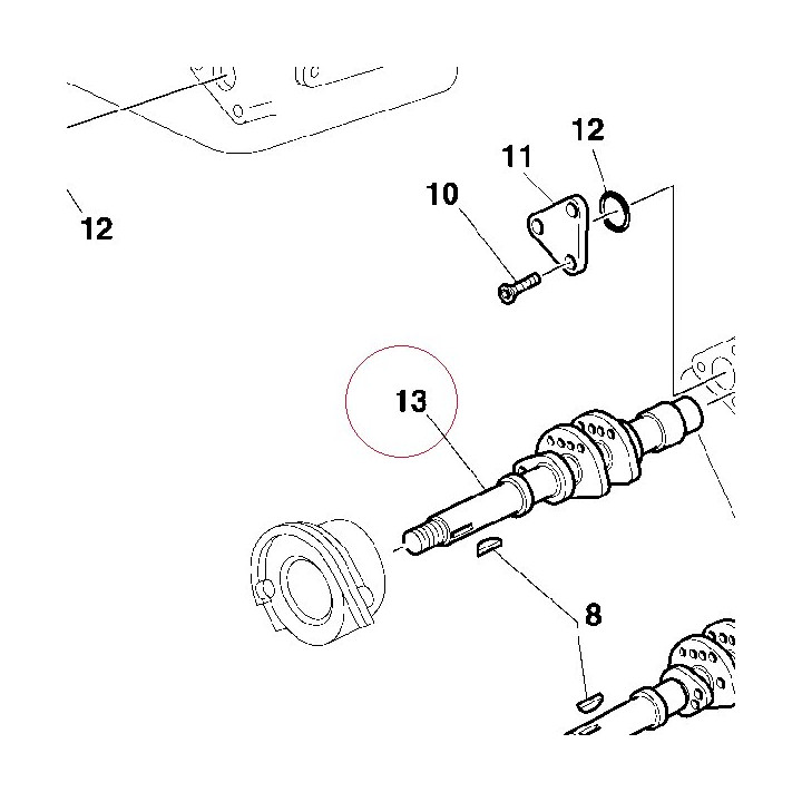 Horizontal intake camshaft 14810561A