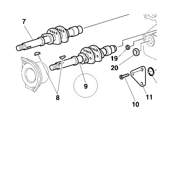 Vertical intake camshaft 14810981A