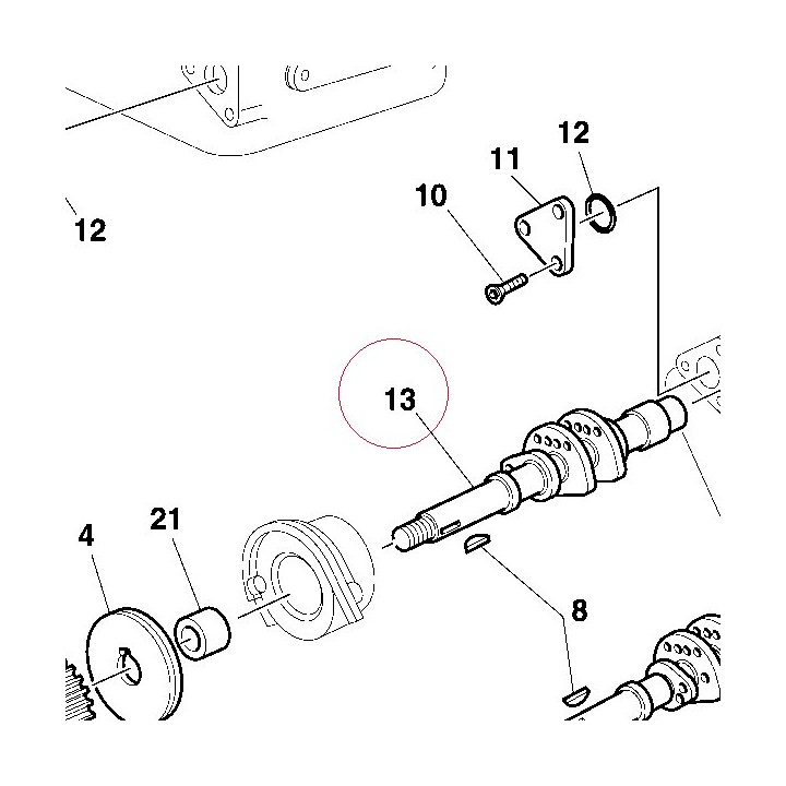 Horizontal intake camshaft 14810991A
