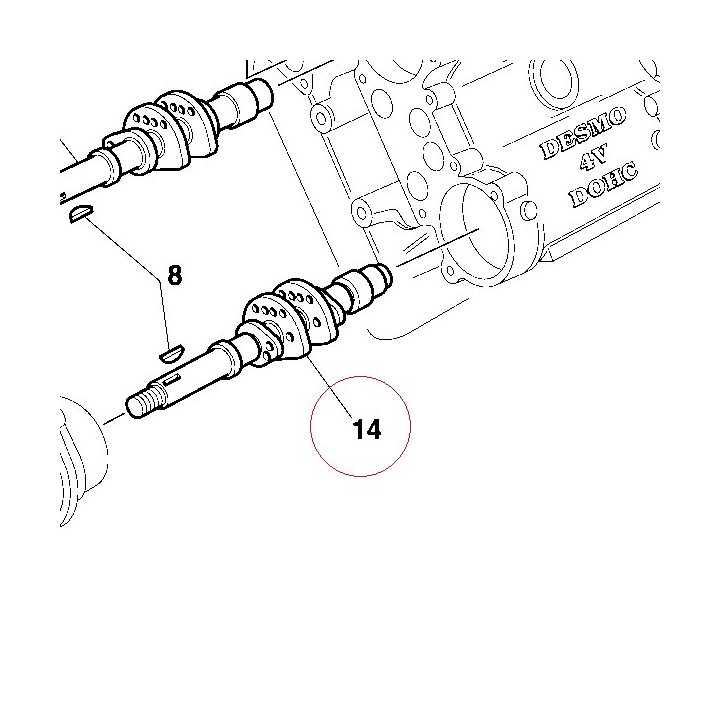 Horizontal exhaust camshaft 14811011A