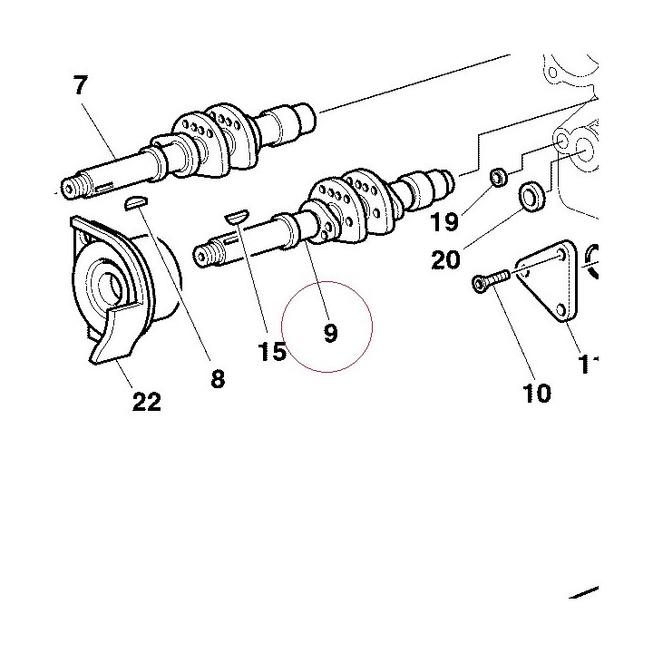 Vertical intake camshaft 14811541A