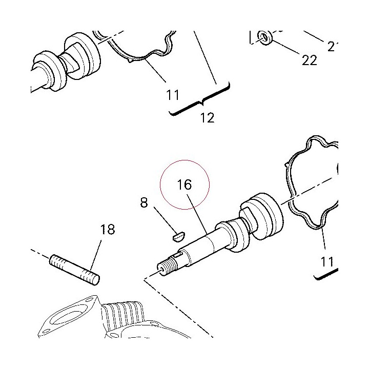 Horizontal head camshaft 14813182A