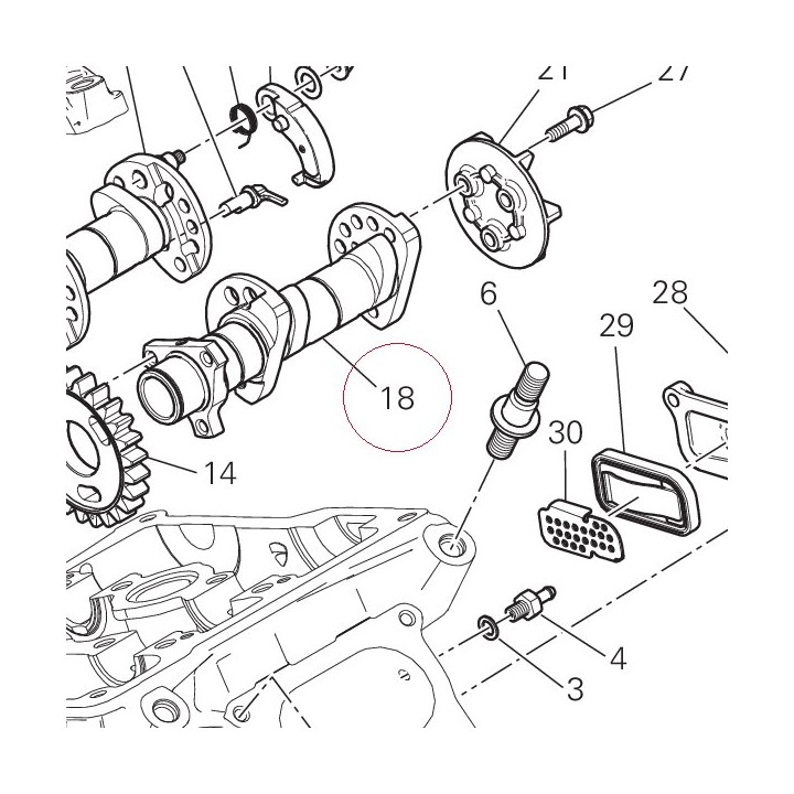 Vertical intake camshaft 14814361C