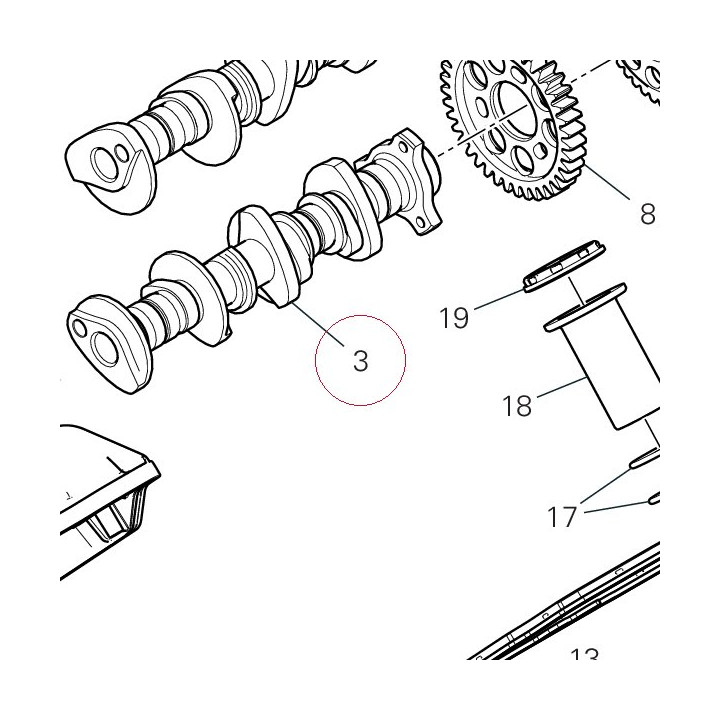 Rear exhaust camshaft 14816181A