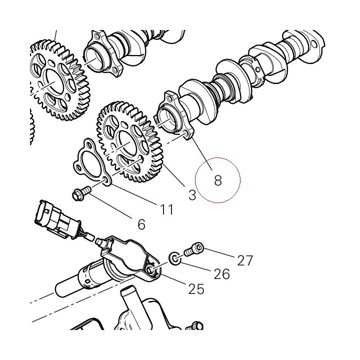 Front exhaust camshaft 14816201A