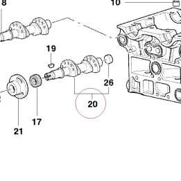 Vertical exhaust camshaft 14820732B