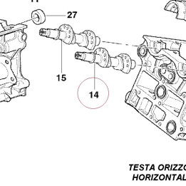 Horizontal exhaust camshaft 14820742B