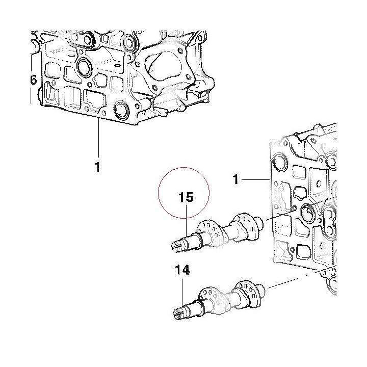 Horizontal intake camshaft 14820781B