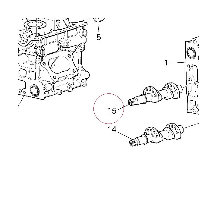 Horizontal intake camshaft 14820782B