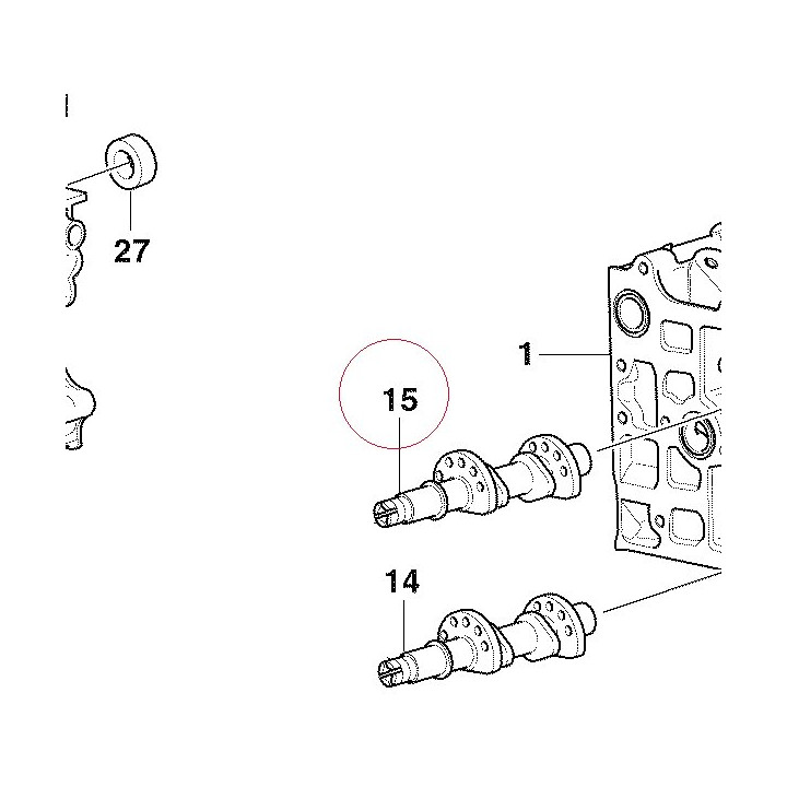 Horizontal intake camshaft 14820941B