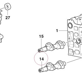 Horizontal exhaust camshaft 14820961B