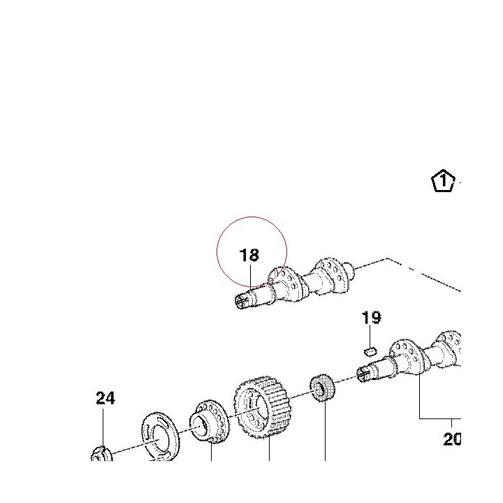 Vertical exhaust camshaft 14820971B