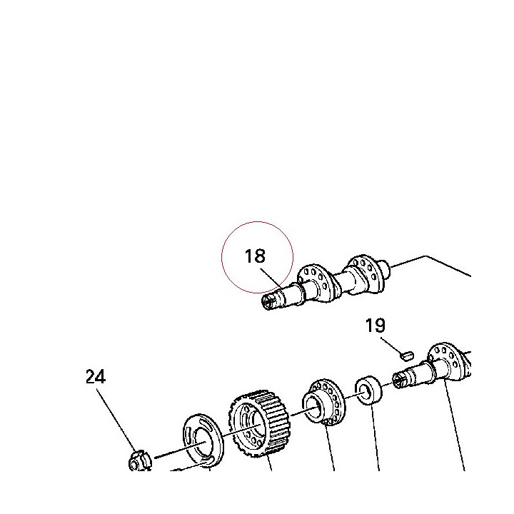 Vertical exhaust camshaft 14821651A