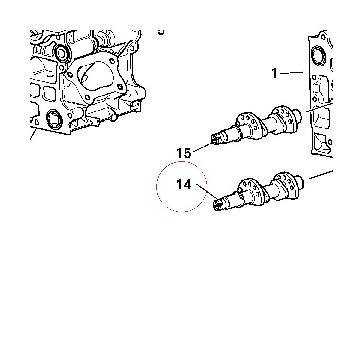 Horizontal exhaust camshaft 14821661A