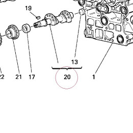 Vertical intake camshaft 14821671A