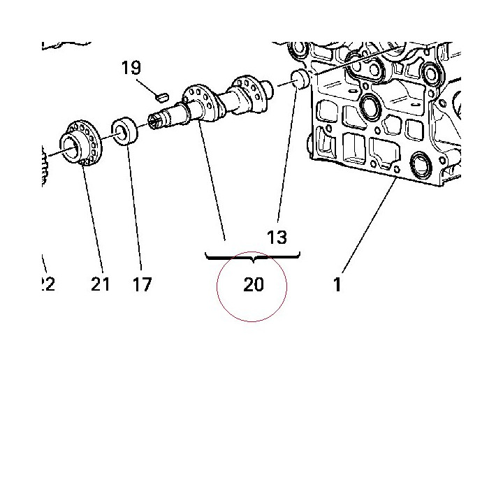 Vertical intake camshaft 14821671A