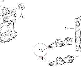 Horizontal intake camshaft 14821861A