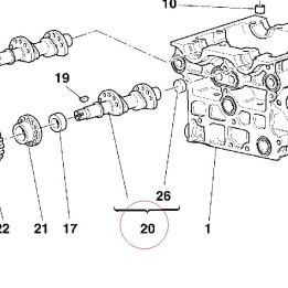 Vertical intake camshaft 14821881A