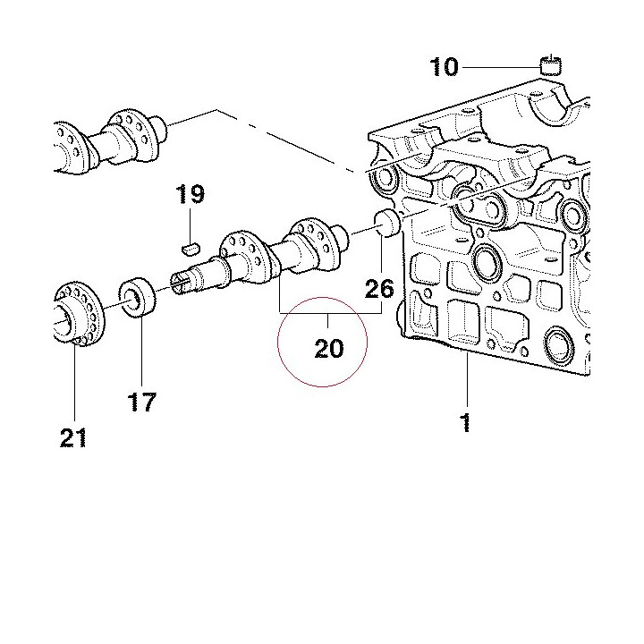 Vertical intake camshaft 14821911A