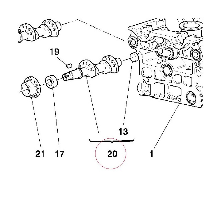 Vertical intake camshaft 14822411A