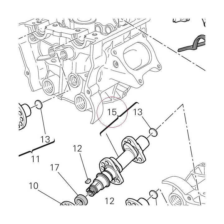 Horizontal intake camshaft 14823061C