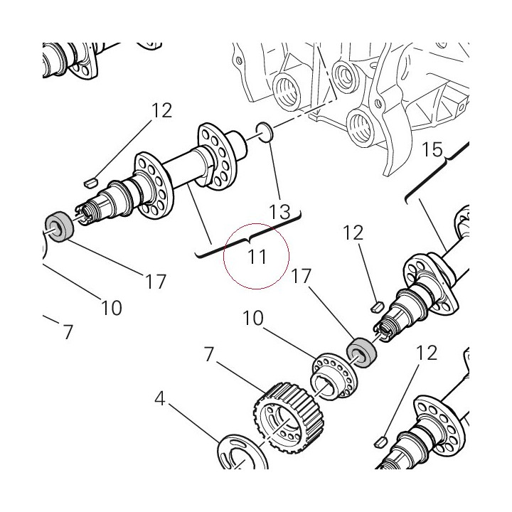 Vertical intake camshaft 14823071C