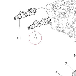 Vertical intake camshaft 14823072A