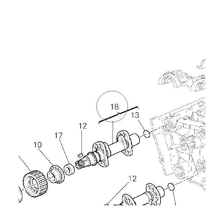 Vertical exhaust camshaft 14823131B