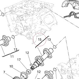 Horizontal intake camshaft 14823381A