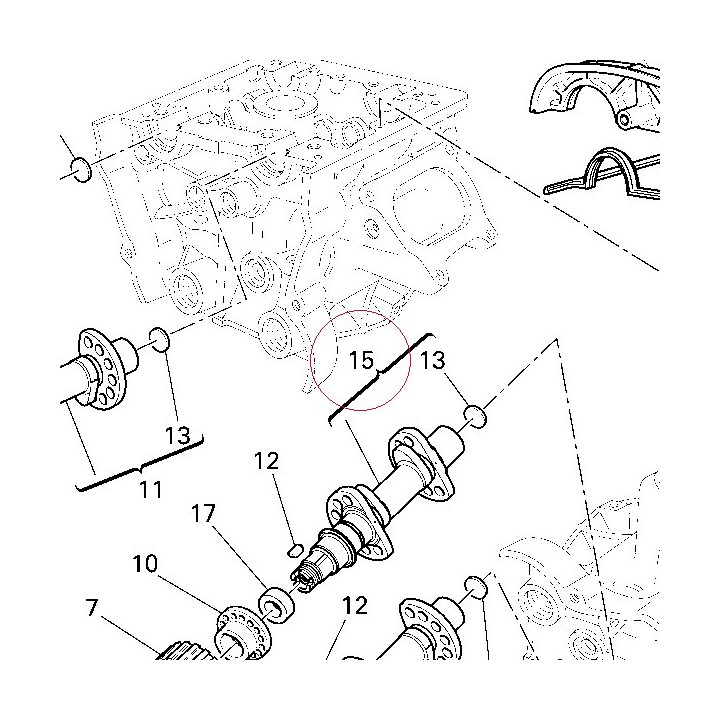 Horizontal intake camshaft 14823381A