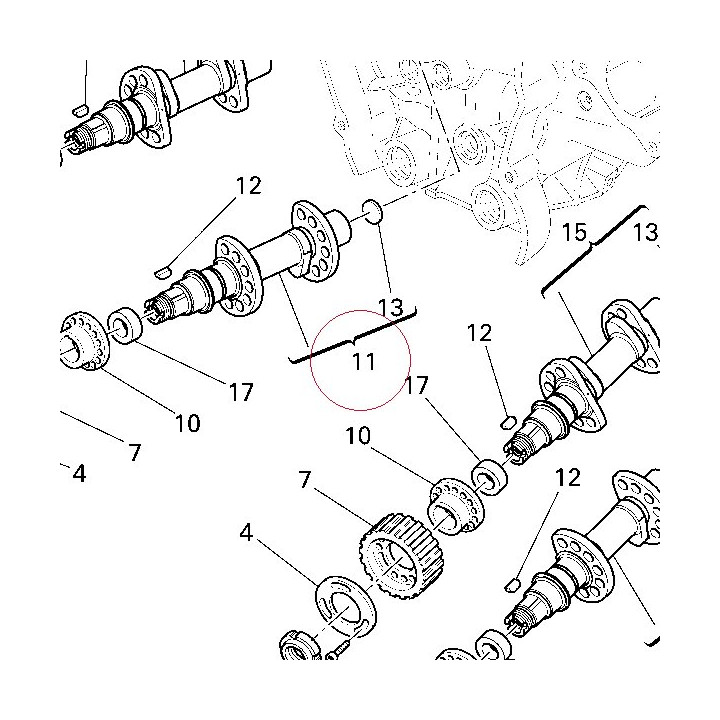 Vertical intake camshaft 14823391A