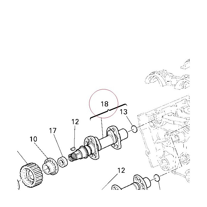 Vertical exhaust camshaft 14823411A