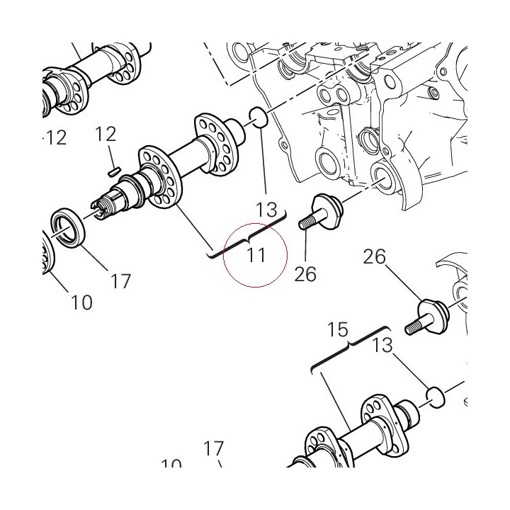 Vertical intake camshaft 14823431B