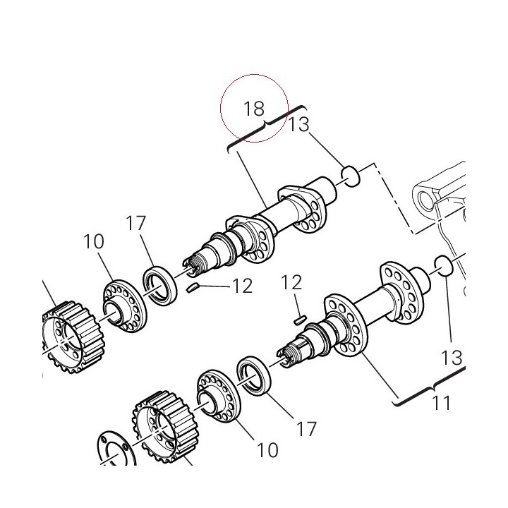 Vertical exhaust camshaft 14823451B