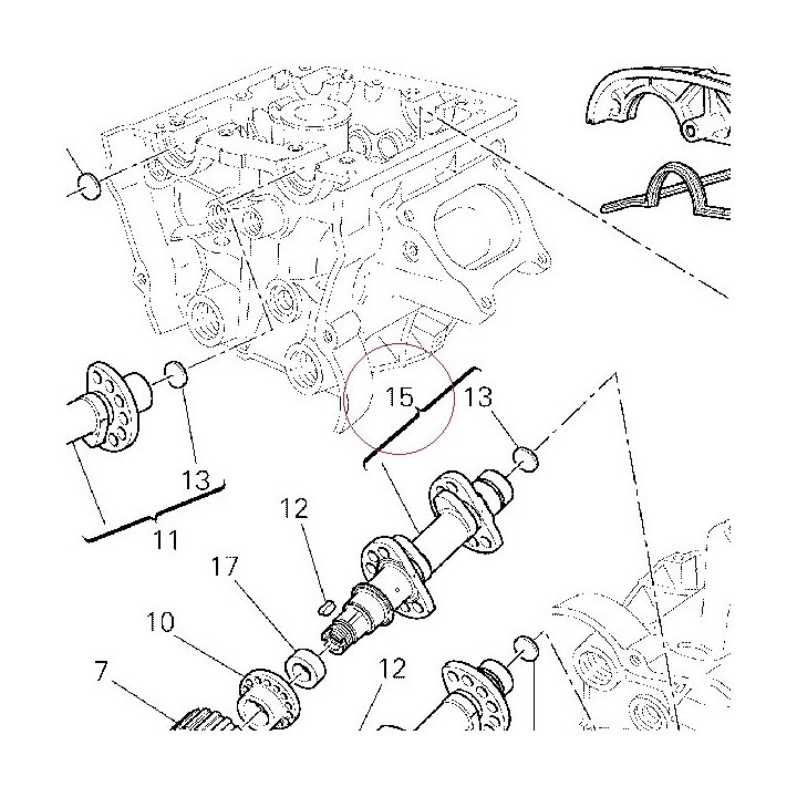 Horizontal intake camshaft 14823461C