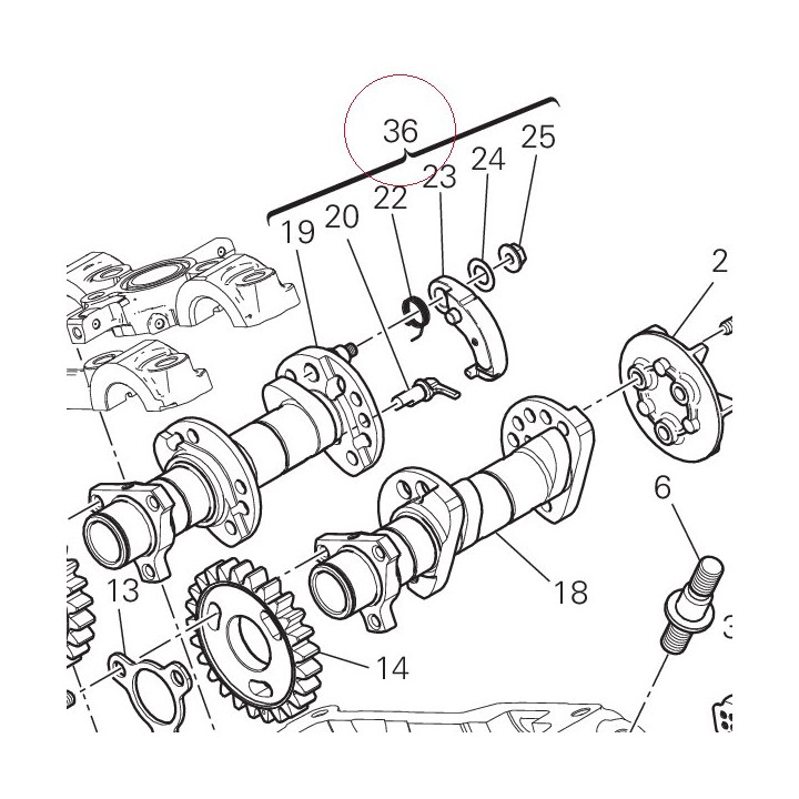 Vertical exhaust camshaft 14823751C