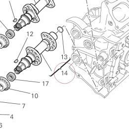 Horizontal exhaust camshaft 14824341A