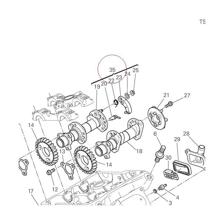 Vertical exhaust camshaft 14824501A