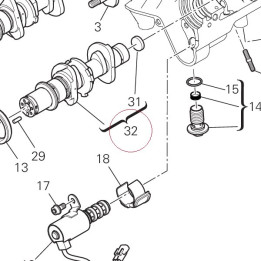 Horizontal exhaust camshaft 14825021E