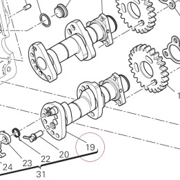 Horizontal exhaust camshaft 14825421B