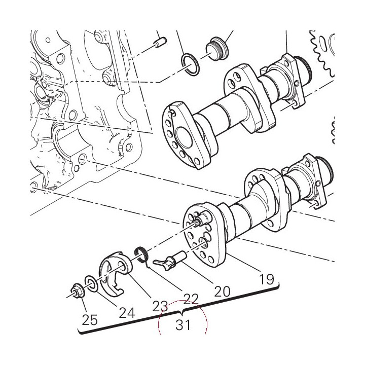 Horizontal exhaust camshaft 14825491A