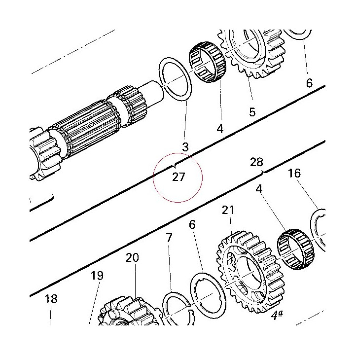 Complete main shaft 15020722A