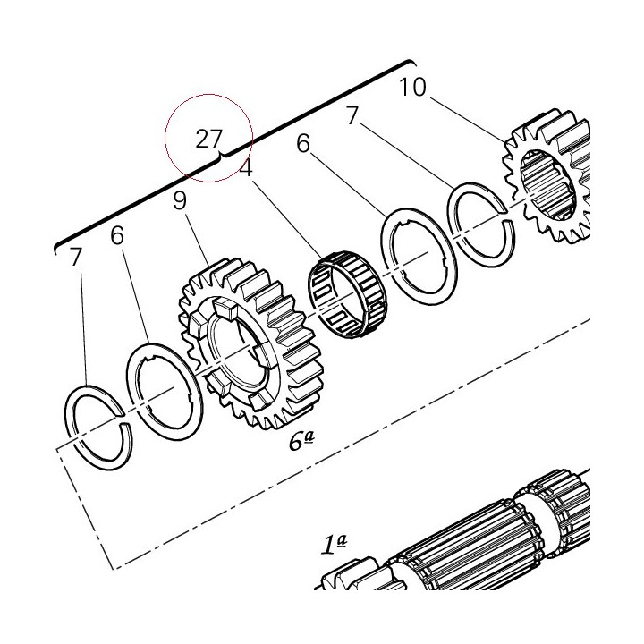 Complete main shaft 15020982A