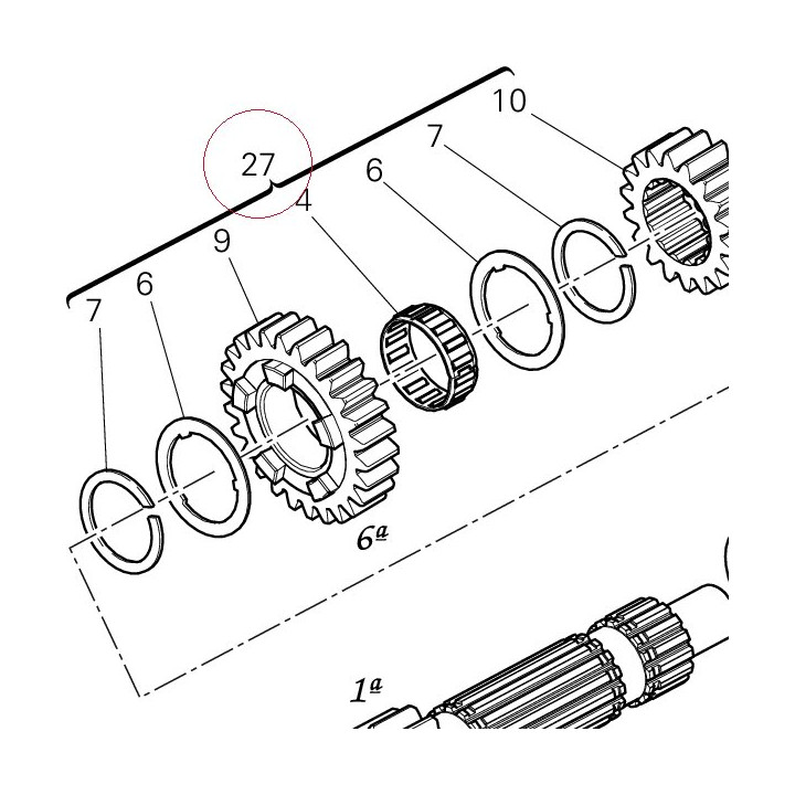 Complete main shaft 15021011A